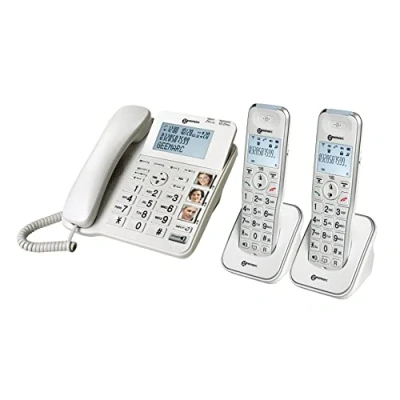 Imagen de Geemarc Amplidect 295 Combi Duo Teléfono Fijo Amplificado y Sus Auriculares Adicionales con Contestador Teclas Grandes para Personas Mayores Pérdida Auditiva Baja o Moderada