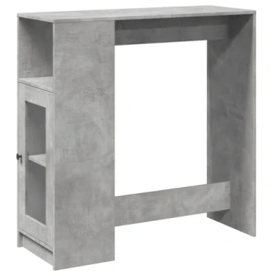Imagen de vidaXL Mesa Alta Bar con estantes Madera Gris hormigón 101x40x103,5 cm, de Bar, Cocina, Alta, Pub,