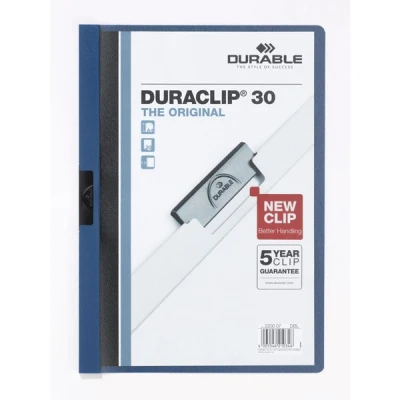 Imagen de Durable 220007 Carpeta Duraclip dossier pinza lateral (para 1 30 hojas A4), 25 piezas, azul oscuro