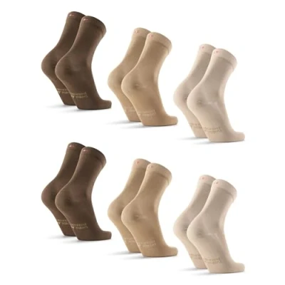 Imagen de DANISH ENDURANCE Calcetines Hombre de Bambu, Unisex, Pack 6, Suaves y Transpirables, Multicolor (2xArena, 2xBeige, 2xMarrón), 39 42