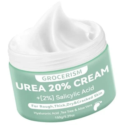 Imagen de Crema Urea 20% más un 2% de ácido Salicílico 150g para Pies y Manos con Hialurónico, árbol té Aloe Vera Humectar, Eliminar Callos Suavi