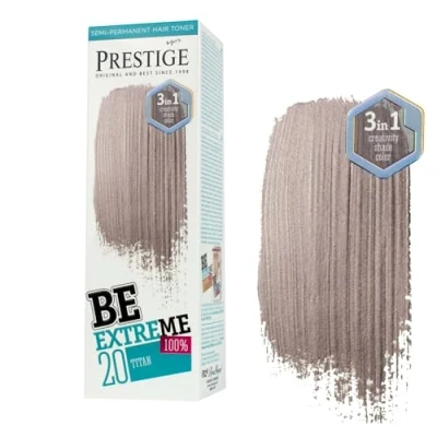 Imagen de Vip&#039;s Prestige Be Extreme Tóner Semipermanente para el cabello Color 20 Titanium Pigmento Puro Da a Cabellos Decolorados o Canosos Sin Amoniaco, Parabenos y PPD