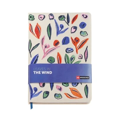 Imagen de Miquelrius Cuaderno de notas A5 (148 x 210 mm), con 80 hojas punteadas g/m², Papel blanco, puntos tapa cartón forrado en tela y bordado, Papelería bonita