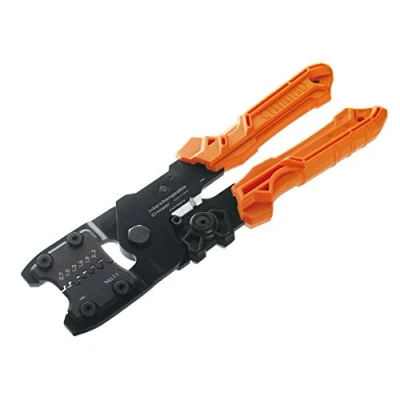 Imagen de herramienta de crimpado universal precisión con placas troquel intercambiables (tamaño S) práctica crimpado. Fabricado en Japón. ENGINEER pad 11, naranja
