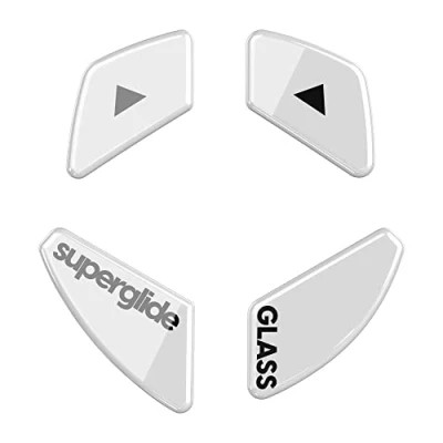 Imagen de Superglide Patines de ratón más rápidos y suaves hechos con vidrio impecable, suela súper rápida, suave duradera para Glorious Model D [blanco]