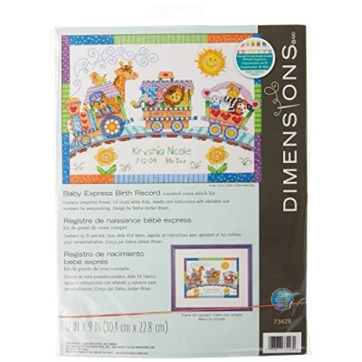 Imagen de Dimensions Bambino abbracci Baby Espresso nascita Record contato Cross Stitch Kit 12 X 9