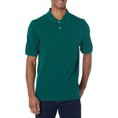 Imagen de Amazon Essentials Polo en piqué de algodón con Corte Regular (Disponible Talla Grandes y Largos Especiales) Hombre, Verde Caqui, S