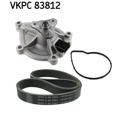 Imagen de SKF VKMC 33843 Bomba de agua + kit correa poli V con juntas PEUGEOT: 308 I Hatchback, 2008 Familiar, 207 CC, MINI: Clubman, CITROËN: C4 Coupé