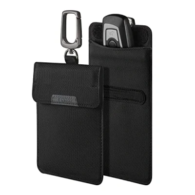 Imagen de Spigen Klasden Diseñado para Bloqueo de señal RFID automóvil Bolsa Protectora Llavero Llave Negro