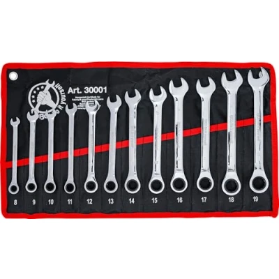 Imagen de BGS 4196 Bandeja para carro 1/3: Juego de llaves combinadas con carraca 8 19 mm 12 piezas