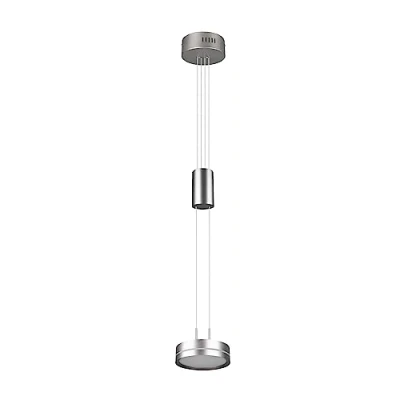 Imagen de Trio, Colgante, Franklin incl. 1 x LED,SMD,9,0 Watt,3000K,1050 Lm. Plástico, Blanco, Cuerpo: Aluminio pintado, Níquel mate Ø:14,0cm, A:150,0cm Altura regulable,Regulable mediante interruptor,