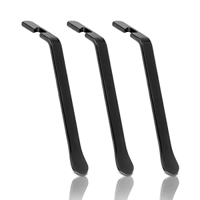 Imagen de CZ Store Palanca Neumáticos Bicicleta Juego de 3 Negro ✮✮GARANTÍA por Vida✮✮ con Gancho Curvo, Herramienta Acero Inoxidable Accesorios Reparación y Mantenimiento BMX, MTB