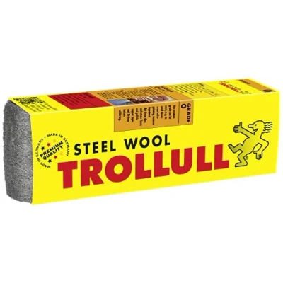 Imagen de Trollull Lana de acero alambre 200 g mediana 0 se puede utilizar para lijar madera, eliminar la suciedad azulejos y suelos piedra, pulir tuberías accesorios cobre