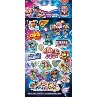 Imagen de Paper Projects Pegatinas brillantes de la película Paw Patrol the mighty Producto oficial Reutilizables en superficies no porosas, multicolor, 19,5 x 9,5 cm