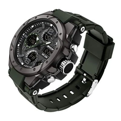 Imagen de relojes militares para hombres deportes al aire libre reloj digital táctico ejército de pulsera LED cronómetro impermeable