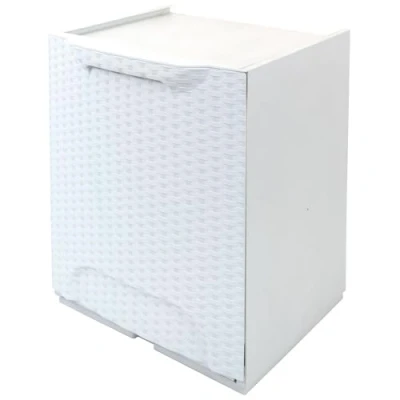 Imagen de Art Plast ZA1480 Papelera en polipropileno, ACABADO RATTAN, color blanco, Bianco, Pequeño