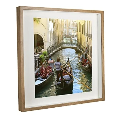 Imagen de BD ART 50 x cm Box 3D Marco de Fotos Profundo con Paspartu 40 cm, Color Roble