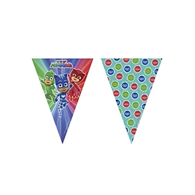 Imagen de Procos Guirnalda de banderines plástico PJ Masks, multicolor, 5PR88636