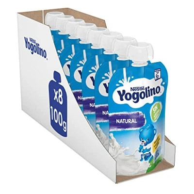 Imagen de Nestlé Yogolino Lácteo infantil Natural, Desde 6 Meses, 8 Bolsitas de 100 g