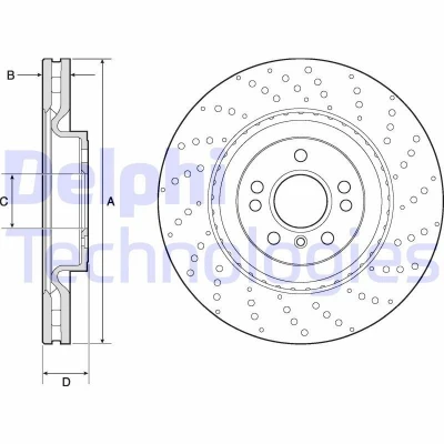 Imagen de DELPHI BG9149C Disco de freno 350 32 5 ventilado revestido altamente carbonizado sin cojinete rueda, anillo sensor ABS MERCEDES BENZ: Clase ML