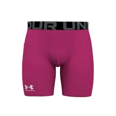 Imagen de Under Armour Pantalones cortos de compresión HeatGear para hombre, (622) rosa virtual/blanco, Medium