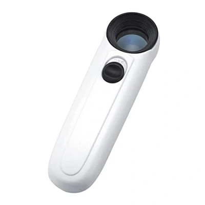 Imagen de SUOYATE Handheld Magnifier Magnifying Glass,40X High Power Hand Held Illuminated Glass Jeweler Eye Jewelry Loupe with 2 LED Light Gift