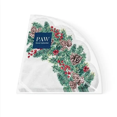 Imagen de PAW Servilletas de Papel 3 Capas (32 cm Diámetro) 12 Unidades Navidad con motivos invernales y navideños Ideales para la mesa festiva Color: Winter Branches