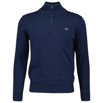 Imagen de GANT Halfzip Jersey de punto, Hombre, Talla: Medium, Dark jeansblue melange