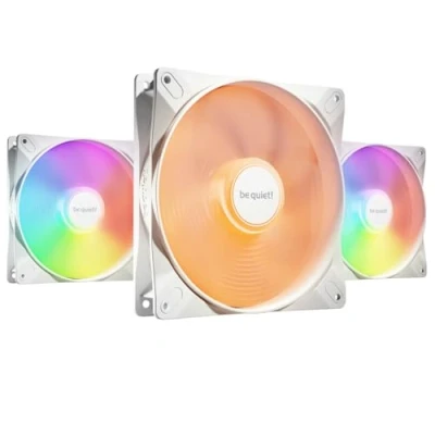 Imagen de be quiet! Light Wings LX 140mm PWM White ventilador, Pack de 3 ventiladores, núcleo iluminado y aspas ventilador esmeriladas, efectos iluminación inconfundibles, múltiples colores modos