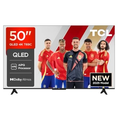 Imagen de TCL 50T69C QLED 50&quot;, TV Direct LED, HDR 4K, Smart con Google (Dolby Vision y Atmos, Game Master, Motion Clarity, Compatible Assistant Alexa)