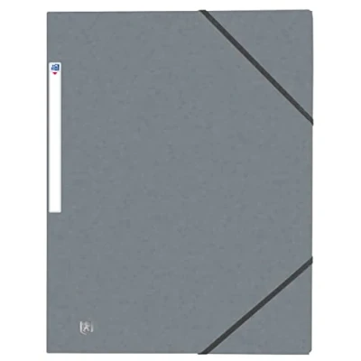 Imagen de OXFORD Lote de 50 camisas 3 solapas Top File + A4 con funda elástica para tarjeta, color gris