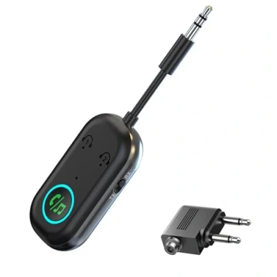 Imagen de 2025 Adaptadores de Transmisor Bluetooth 5.3, Receptores Admiten 2 Airpods, [2 en 1 ] Enchufe AUX 3,5 mm, para TV, Teléfonos Móviles, Sistemas Sonido Automóviles