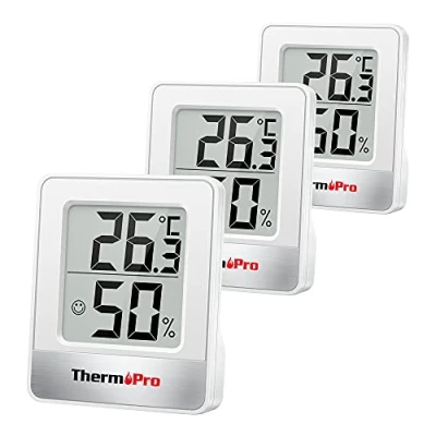 Imagen de ThermoPro TP49 3 pequeño higrómetro digital termómetro interior ambiente monitor de temperatura y medidor humedad para la comodidad oficina en casa reptil piezas