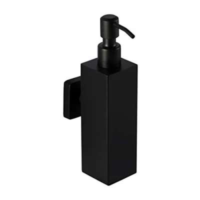 Imagen de Ambrosya Dispensador de Jabón Acero Inoxidable en Negro Baño Inodoro Soporte Titular (Acero (Negro), Angular)