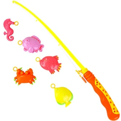 Imagen de BLUE SKY Pesca de 5 Peces Juego Habilidad y Aire Libre 038887A magnética para niños con caña Multicolor Plástico 40 cm A Partir 3 años