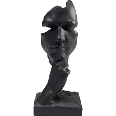 Imagen de Kare Design Deko Object Quiet Face Figura Decorativa (31 x 13 11 cm), Color Negro