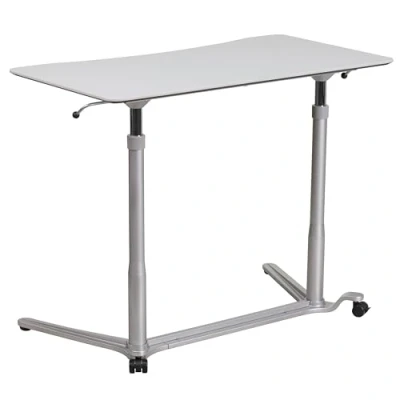 Imagen de Flash Furniture ergonómico para computadora Sentado, Escritorio de pie, Metal, Gris Claro, Set of 1