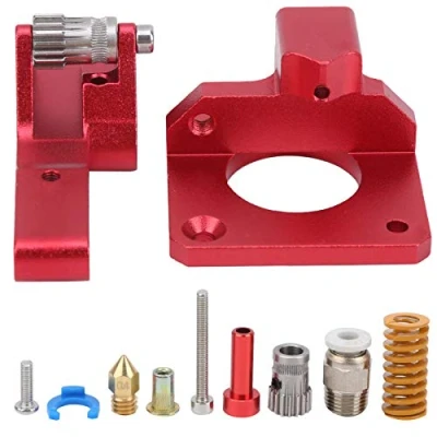 Imagen de Extrusora de Impresora 3D Ajuste Engranaje Doble Alimentación Impulsión la Kit Actualización Extrusión Dual Aluminio para Ender 3/CR 10S PRO Original Red Printer Acceso