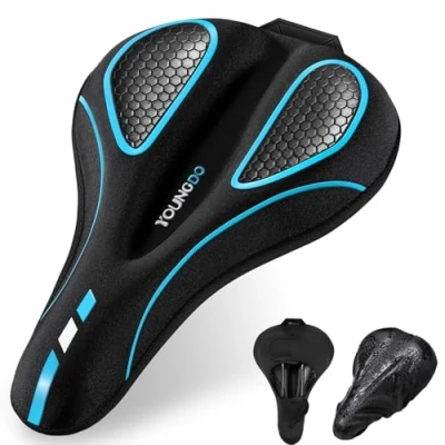 Imagen de YOUNGDO Cojín de Asiento Bicicleta con Funda Gel Impermeable, 2 Piezas/Juego, 30 x 19cm, para Sillín Estrecho Bicicleta, Apto BMX, MTB y Carretera (Rosa, M)