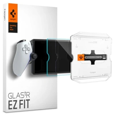 Imagen de Spigen Glas.tR EZ Fit Protector Pantalla para Sony PlayStation Portal Remote Player, 1 Unidad, Instalación Fácil, Crystal Clear, Anti Arañazos, Dureza 9H