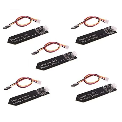 Imagen de ZkeeShop 5Pcs Capacitive Soil Moisture Sensor with Cable Wire Compatible for Arduino Detection Corrosion Resistant