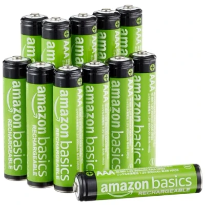 Imagen de Amazon Basics Pilas AAA recargables, precargadas, NiMh, paquete de 12 (el aspecto puede variar)