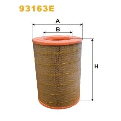 Imagen de WIX FILTERS 93163E Filtro de aire 464 313 Cartucho filtrante RENAULT TRUCKS: Magnum, Midlum, Premium 2, VOLVO: FL II
