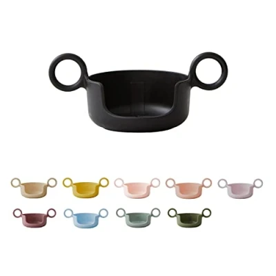 Imagen de design letters Mango cpara vasos personales Ecozen para bebés y niños (negro) sin BPA, BPS, permite que el niño beba más fácilmente de la taza, liviano, 17 g.