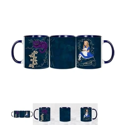 Imagen de Taza DE cerámica estampada con diseños Disney, literatura y películas 325 ml Interior a color. Ideal como regalo microondas lavavajillas (ALICIA EN EL PAÍS LAS MARAVILLAS)