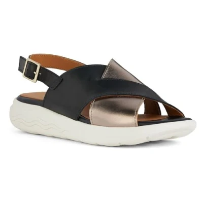 Imagen de Geox D Spherica Ec5 C, Sandalias Deportivas Mujer, Piel Negra, 37 EU