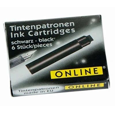 Imagen de Online Schreibgeräte 17015/24 Cartuchos para pluma estilográfica, color negro