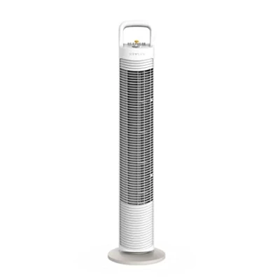 Imagen de Newlux Ventilador de Torre Sin Aspas W80 (45W) 3 Velocidades, Oscilación 70º, Temporizador 120 min y Diseño Compacto. Pie con Motor Cobre Asa Transporte. Instalación (Blanco)