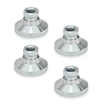 Imagen de ganter Norma Elementos Pies articulado con rosca hembra, 4 unidades, plata, GN 343.1 32 de M10 OS