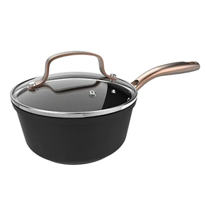 Imagen de Cecotec Cazo Polka Fantasy 16 Pot Golden. Diámetro cm, Capacidad 1,3 L, Aluminio Forjado, Revestimiento antiadherente Platinum Plus Teflon, Libre PFOA, Apto para todo tipo de cocinas, Tapa
